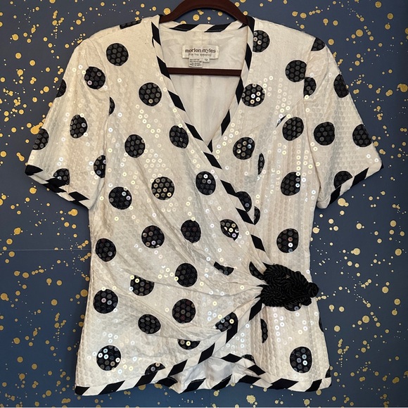 vintage MORTON MYLES for the WARRENS sequin top size medium - Picture 1 of 4